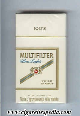 multifilter philip morris pm in the middle with diagonal line ultra lights l 20 h italy usa