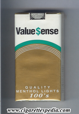 value sense quality menthol lights l 20 s usa