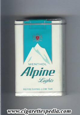 alpine green name menthol lights ks 20 s usa