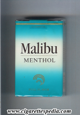 malibu american version horizontal name menthol full flavor ks 20 s usa