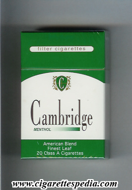 cambridge unknown version menthol american blend ks 20 h unknown country