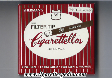 sherman s cigarettellos filter tip white brown 0 9ks 20 b usa