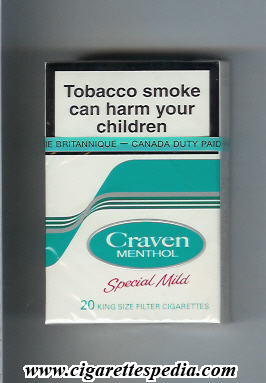 craven with wave menthol special mild ks 20 h white green canada