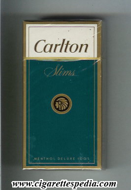 carlton american version horizontal gold name slims menthol deluxe l 20 h usa