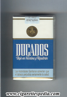 ducados bajo en nicotina y alquitran ks 20 s blue white spain