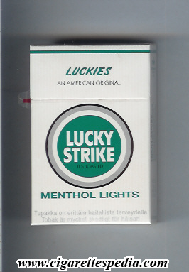 lucky strike luckies an american original menthol lights ks 20 h finland usa
