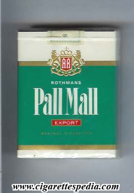 pall mall american version rothmans export menthol ks 25 s holland