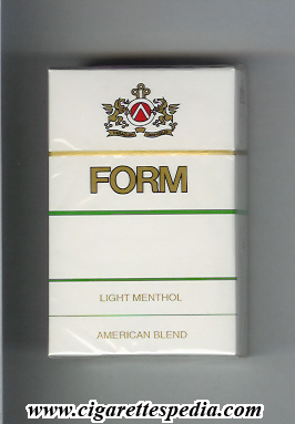 form colour design light menthol american blend ks 20 h white finland