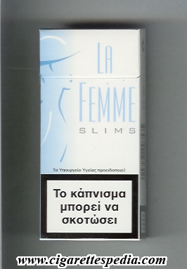 greek slim cigarettes La Femme (english version) (Slims) L-20-H (white and light blue) - Greece  and England