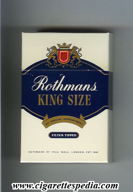 rothmans english version by special appointment filter tipped ks 20 h filter tipped on blue england