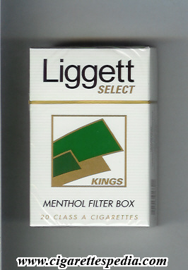 liggett select light design with square menthol filter ks 20 h usa