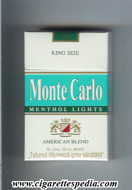 monte carlo american version emblem from below menthol lights american blend ks 20 h roumania germany
