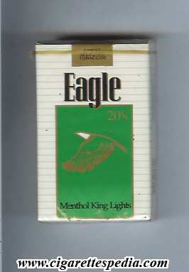 eagle american version design 2 finest selected tobaccos menthol lights ks 20 s usa