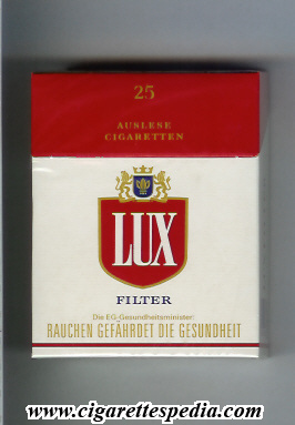 lux german version filter auslese cigaretten ks 25 h germany