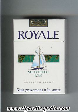 royale french version royale in the top with map american blend menthol 12 mg ks 20 h white green france