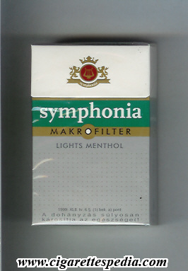 symphonia makrafilter lights menthol ks 20 h hungary