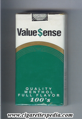 value sense quality menthol full flavor l 20 s usa
