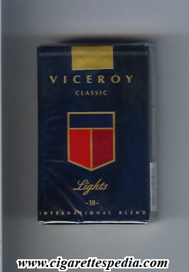 viceroy with flag in the middle classic lights 10 international blend ks 20 s chile usa