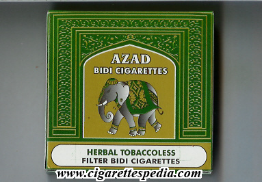 azad bidi cigarettes herbal tobaccoless s 20 b india