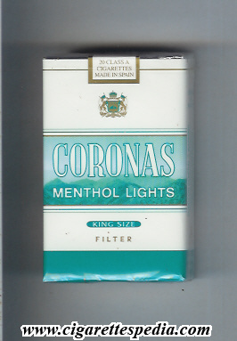 coronas menthol lights ks 20 s usa spain