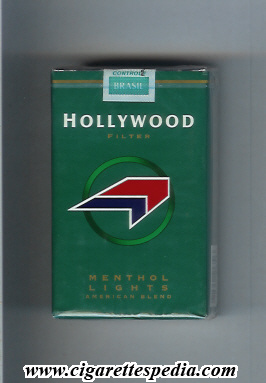hollywood brazilian version design 3 with big h menthol lights american blend filter ks 20 s green red black brazil
