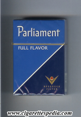 parliament emblem in the right from below full flavor ks 20 h blue dark blue usa