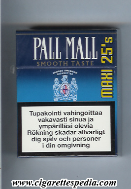 pall mall american version famous american cigarettes smooth taste ks 25 h finland usa