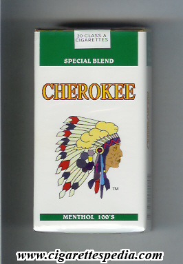 cherokee american version menthol special blend l 20 s usa