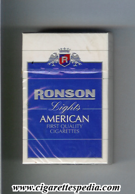ronson american first quality cigarettes lights ks 20 h white blue ukraine austria