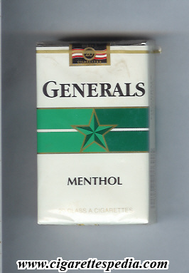 generals menthol ks 20 s usa
