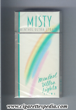 misty with line from the left menthol ultra lights menthol ultra lights l 20 h usa