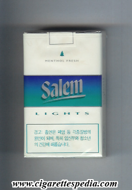 salem with line lights menthol fresh ks 20 s usa