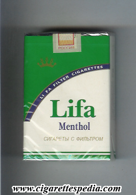 lifa li fa filter cigarettes menthol ks 20 s white green russia