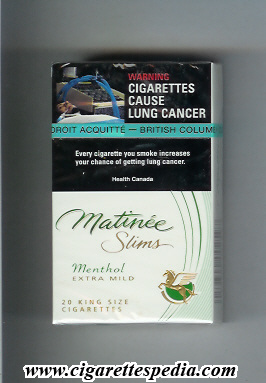 matinee with horse from the right slims menthol extra mild ks 20 h canada