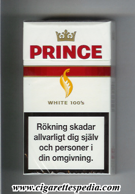 prince with fire white 100's l 20 h sweden