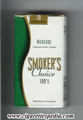 smoker s choice menthol filtered little cigars l 20 s usa