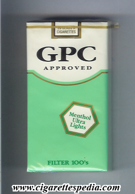 gpc design 2 approved menthol ultra lights l 20 s usa