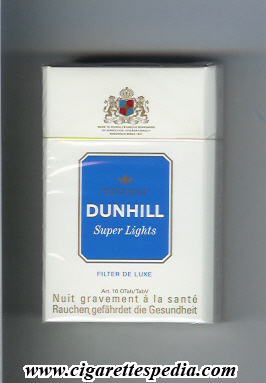 dunhill english version super lights filter de luxe ks 20 h white blue holland switzerland