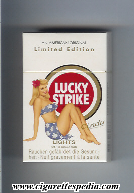 lucky strike with girl lights cindy ks 20 h switzerland usa