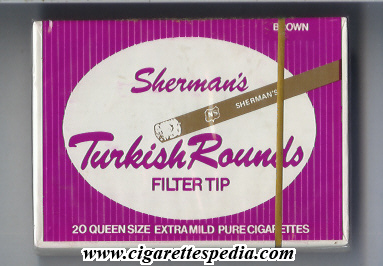 sherman s turkish rounds filter tip brown s 20 b usa