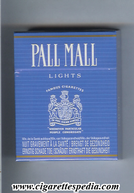 pall mall american version famous cigarettes lights ks 25 h blue belgium usa