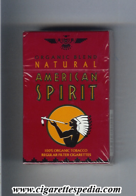 natural american spirit organic blend regular ks 20 h dark red usa