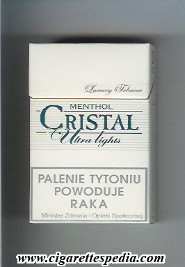 cristal polish version luxury tobacco menthol ultra lights ks 20 h poland