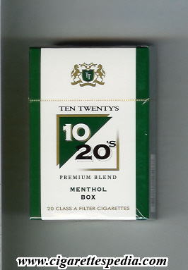 10 20 s ten twenty s premium blend menthol ks 20 h usa india