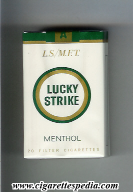 lucky strike l s m f t menthol ks 20 s white usa