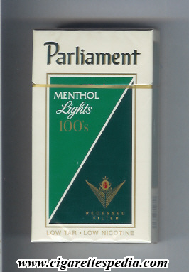 parliament emblem in the right from below menthol lights l 20 h usa