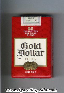gold dollar german version cigaretten american blend filter ks 20 s red white germany