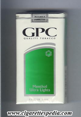 gpc design 3 quality tabacco menthol ultra lights l 20 s usa