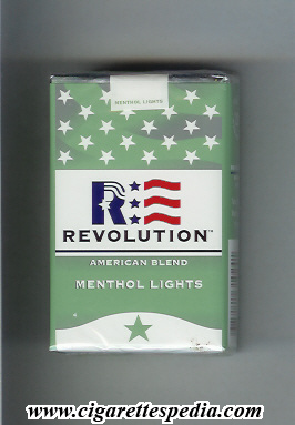 revolution menthol lights american blend ks 20 s usa