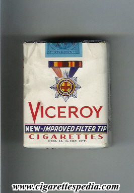 viceroy with big medal new improved filter tip s 20 s usa